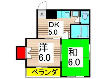 グランレッド1(2DK/2階)の間取り写真