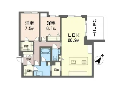 ドッゴミーム(2LDK/4階)の間取り写真