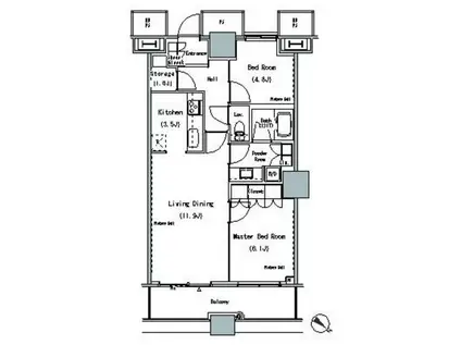 THE TOKYO TOWERS MID TOWER ザ・東京タワーズ(2LDK/26階)の間取り写真