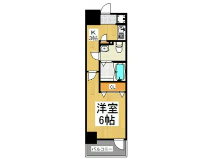 NSTAGE KUMEGAWA(1K/13階)の間取り写真