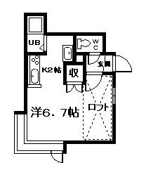 フォーエバー(1K/2階)の間取り写真