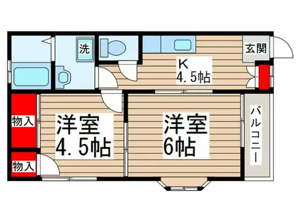 フジハイツ(2K/1階)の間取り写真