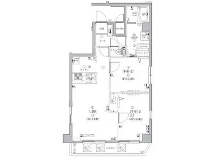 ディアレイシャス中野新橋(2LDK/6階)の間取り写真