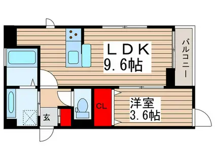 イールエステート(1LDK/2階)の間取り写真