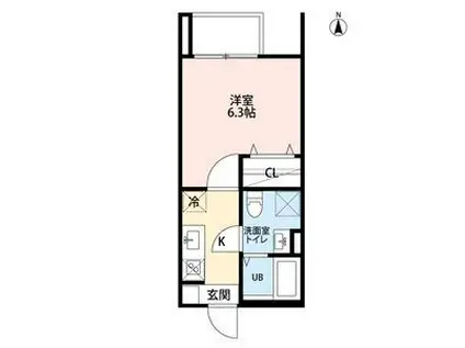 アズベル外新町(1K/1階)の間取り写真