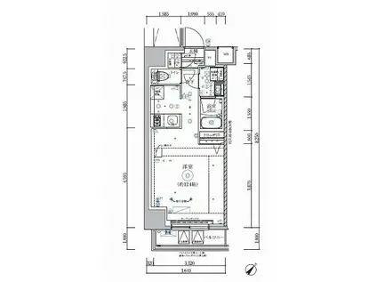 RELUXIA伊勢佐木長者町(ワンルーム/10階)の間取り写真