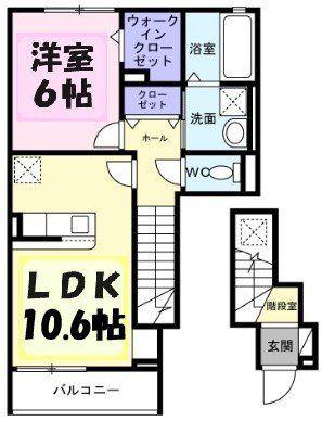 ヴィラ セレーノ(1LDK/2階)の間取り写真