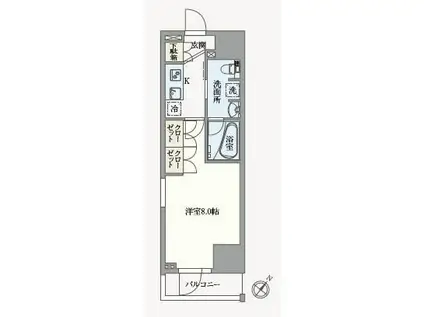 アジールコート汐浜キャナル(1K/8階)の間取り写真