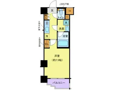 クレヴィスタ代田橋(1K/2階)の間取り写真