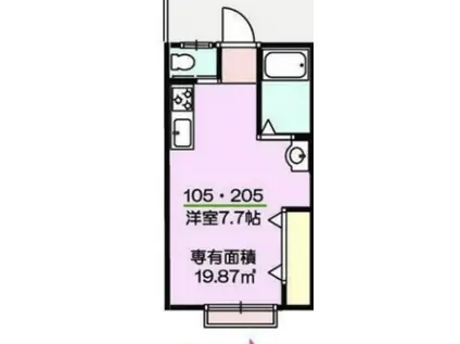 イーストガーデンウィズハシモト(ワンルーム/1階)の間取り写真