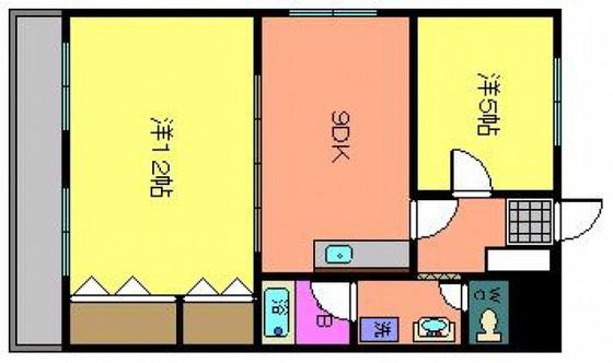 シティハウスおがわ(2DK/2階)の間取り写真
