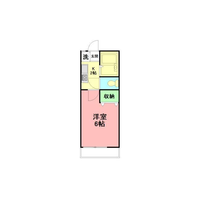 コーポ子合(1K/2階)の間取り写真