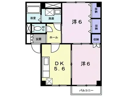 グリーンパレスI(2DK/2階)の間取り写真