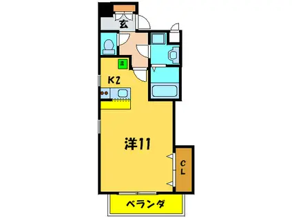 シャトー・ルナ(ワンルーム/3階)の間取り写真