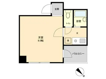S-FORT日本橋箱崎(1K/9階)の間取り写真