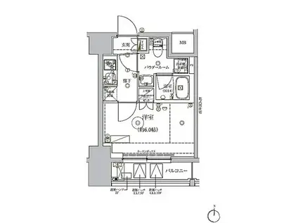 RELUXIA品川西大井(1K/10階)の間取り写真
