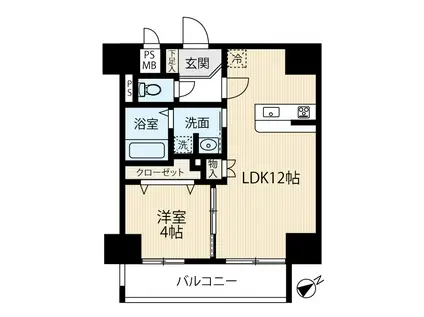 LIBTH前島I(1LDK/4階)の間取り写真