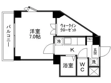 CCD萩野町(1K/2階)の間取り写真