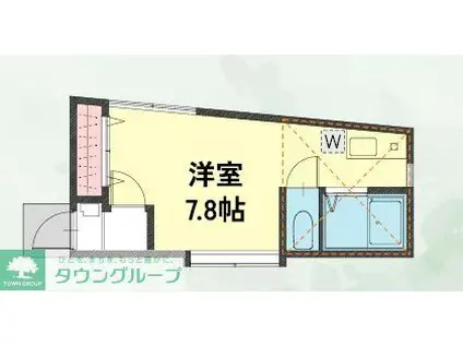 ラビリンスV(ワンルーム/1階)の間取り写真