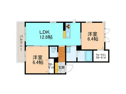 BONNE CHANCE(2LDK/1階)の間取り写真