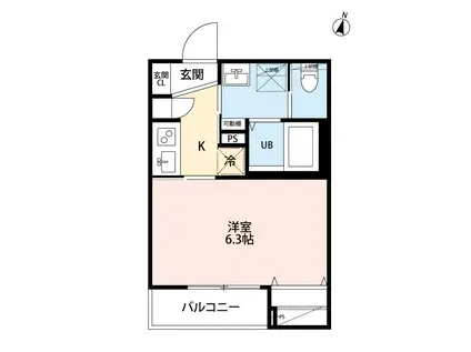 ROBOT HOME 中浦和(1K/1階)の間取り写真