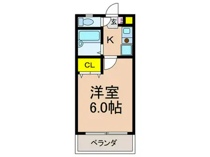 サンフォレストスギモト(1K/1階)の間取り写真