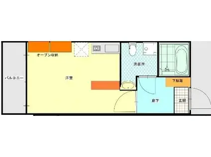 グラッソ戸部(ワンルーム/1階)の間取り写真
