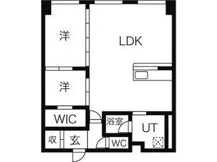 中島公園ハウス(2LDK/2階)の間取り写真