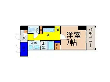 ヴェルドミール(1K/6階)の間取り写真