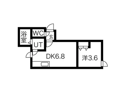 プチマーズ(1DK/3階)の間取り写真