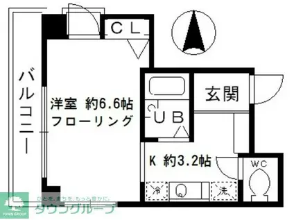 らぶにーる(1K/5階)の間取り写真