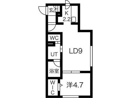 RELATE菊水駅前(1LDK/4階)の間取り写真
