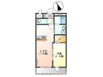 アベニール(1LDK/2階)の間取り写真