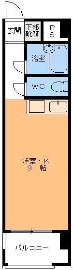 HEIWADORI FLAT(ワンルーム/6階)の間取り写真