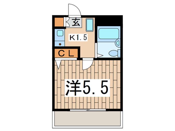 コパーズアプト港南VIパートII(1K/3階)の間取り写真