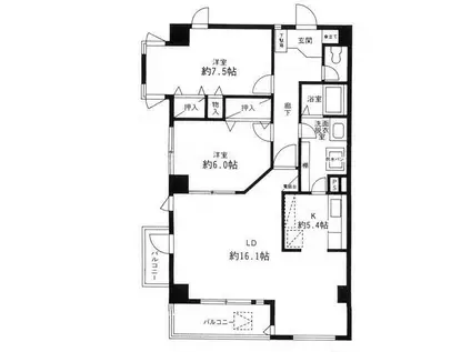 APARTMENTHOUSET2(2LDK/2階)の間取り写真
