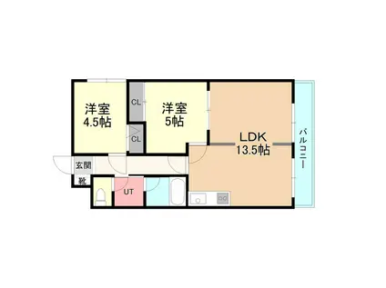 共栄パレス(2LDK/3階)の間取り写真