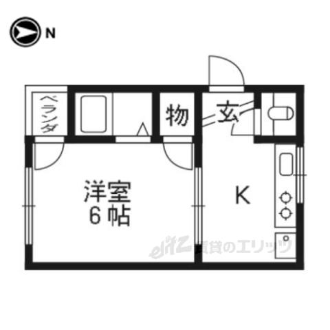 ハイツ東野(1K/3階)の間取り写真