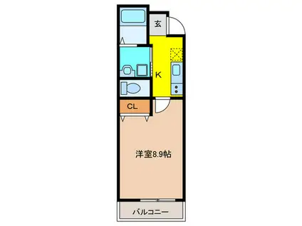 フジパレス鴻池新田II番館(1K/3階)の間取り写真