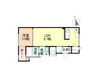 CIEL(1LDK/1階)の間取り写真