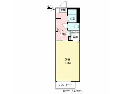 KIII(1K/2階)の間取り写真