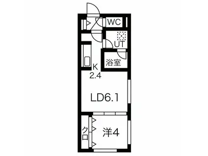 CASA CENTRO平岸(1LDK/4階)の間取り写真