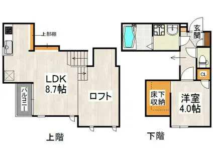 CB新宮マレア(1LDK/2階)の間取り写真