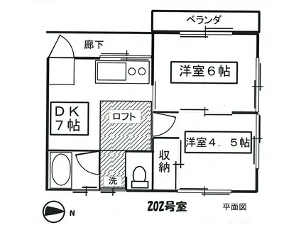 ニュー スノーパレス(2DK/2階)の間取り写真