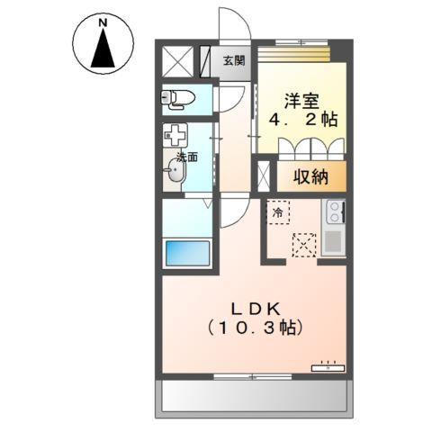 フェリーチェ(1LDK/1階)の間取り写真