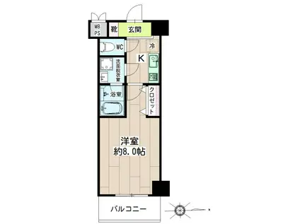 ますもとビル(1K/5階)の間取り写真