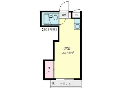 スワコモンズ(ワンルーム/3階)の間取り写真