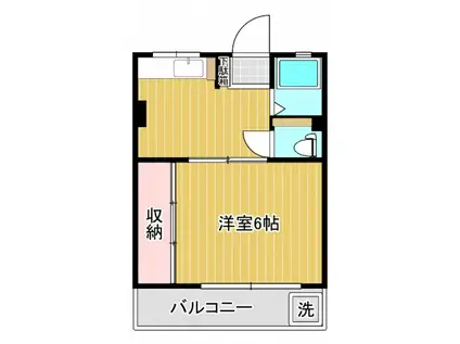 TPビル(1DK/4階)の間取り写真