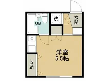 エスパシオB棟(ワンルーム/2階)の間取り写真