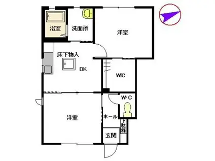 ストーク2番館(2DK/1階)の間取り写真